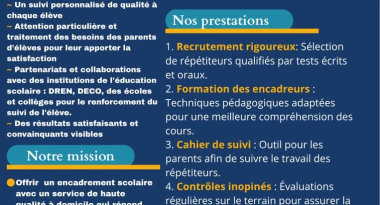 cours de répétition et formation à domicile